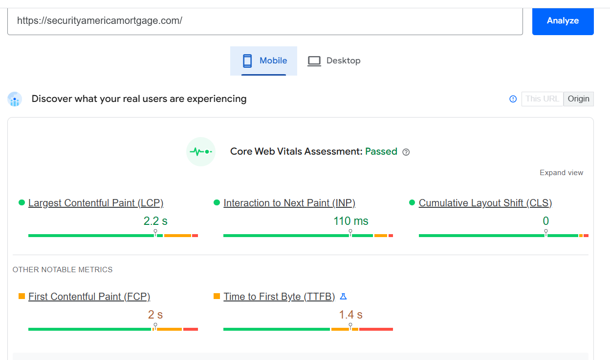 Security America Mortgage | Web & SEO project