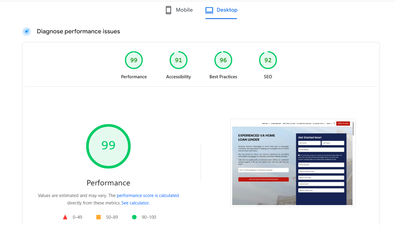 Security America Mortgage | Web & SEO project